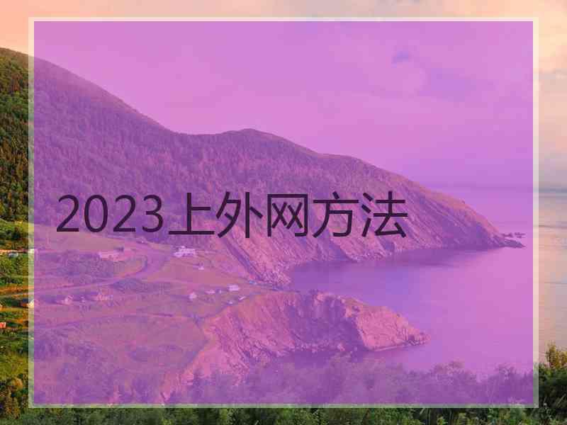 2023上外网方法