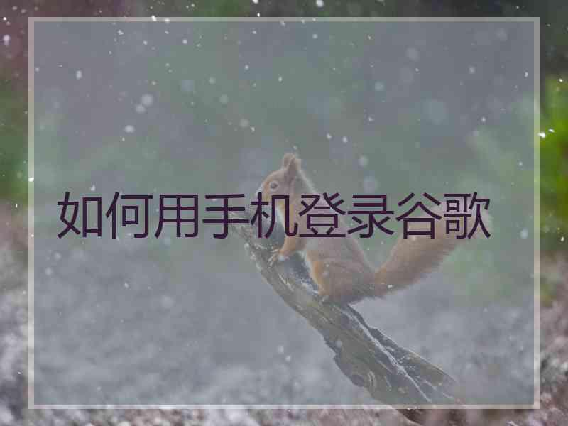 如何用手机登录谷歌