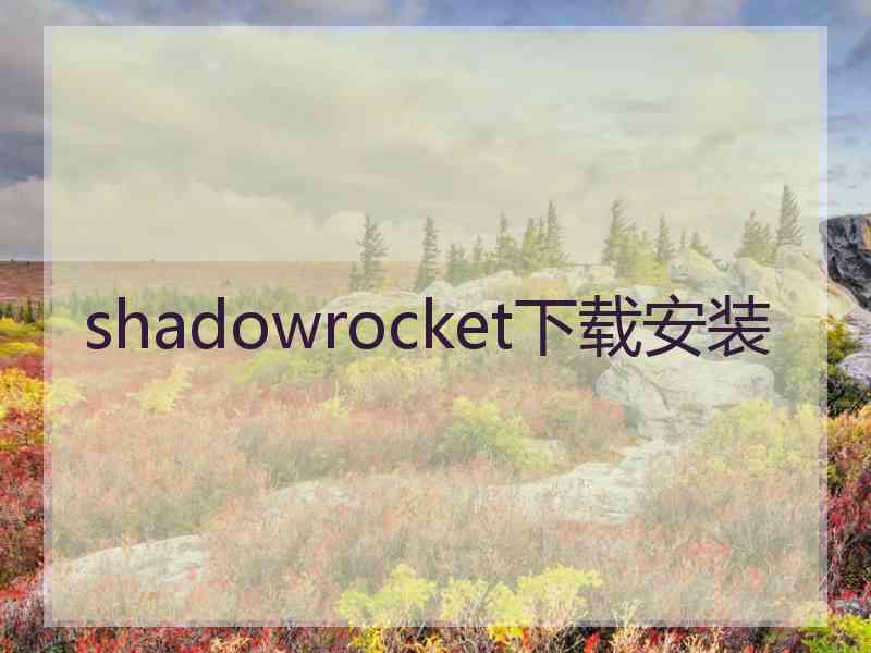 shadowrocket下载安装