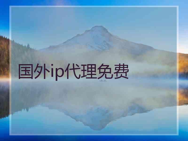 国外ip代理免费