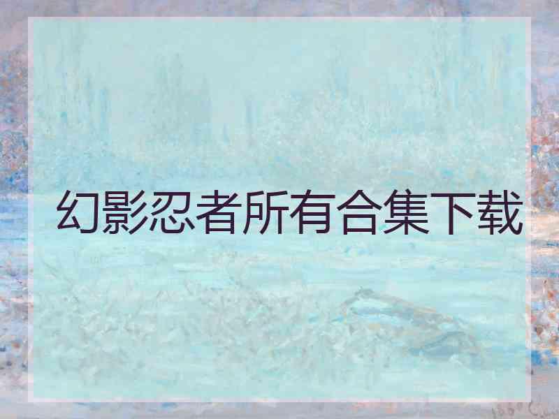 幻影忍者所有合集下载