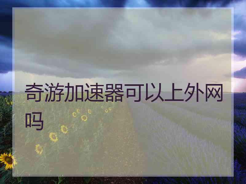 奇游加速器可以上外网吗