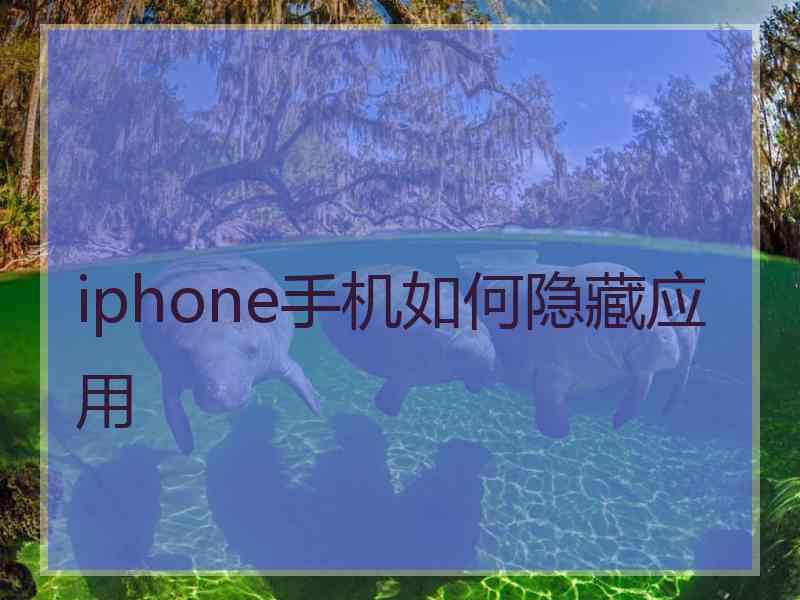 iphone手机如何隐藏应用