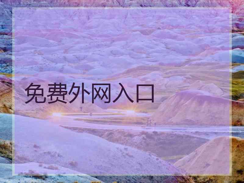 免费外网入口