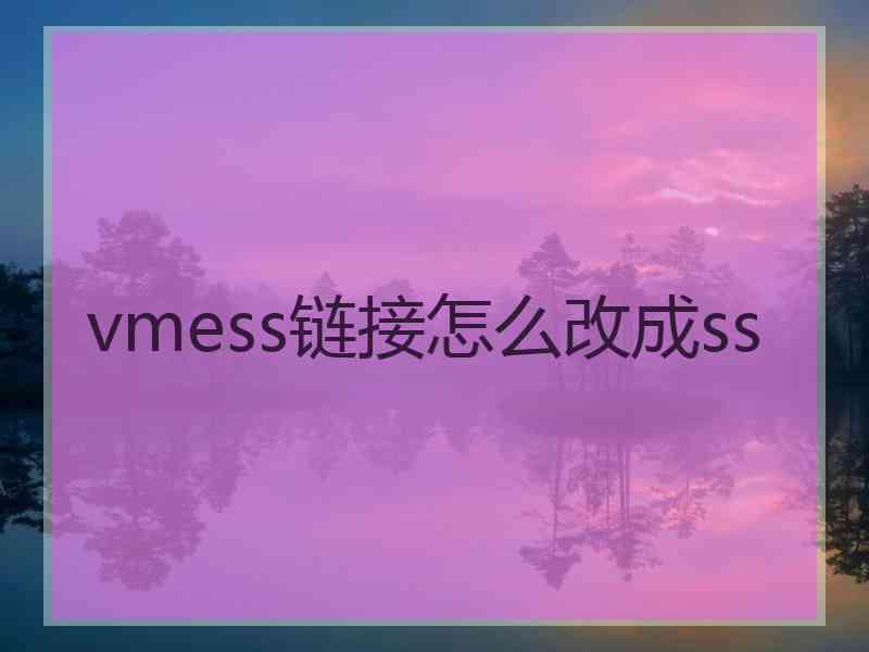 vmess链接怎么改成ss