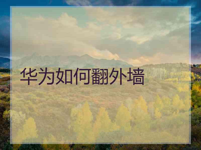 华为如何翻外墙