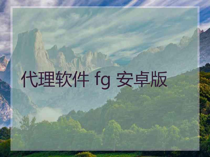 代理软件 fg 安卓版