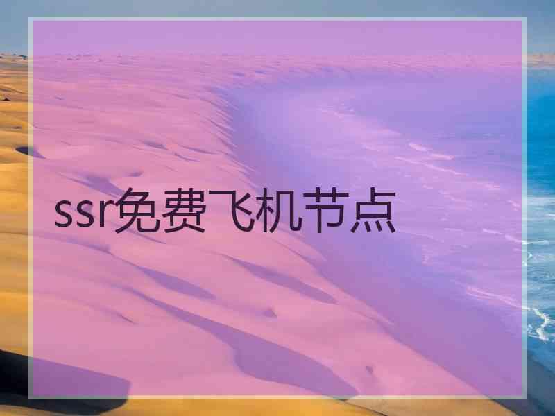 ssr免费飞机节点
