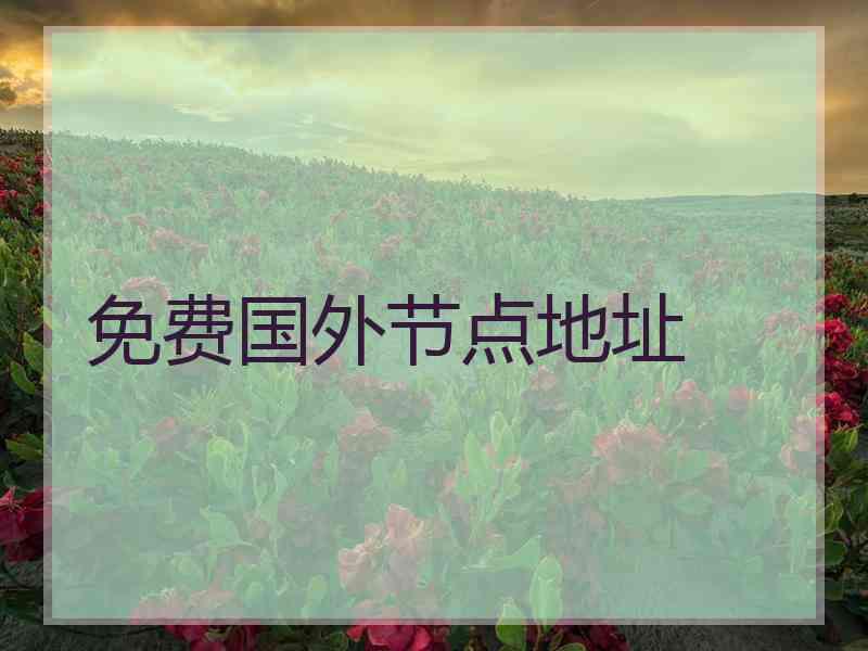 免费国外节点地址