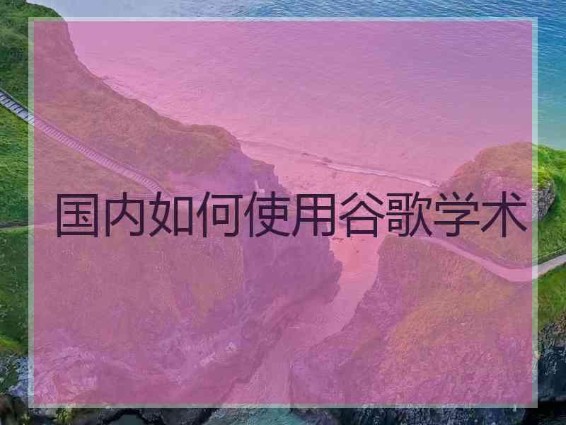 国内如何使用谷歌学术