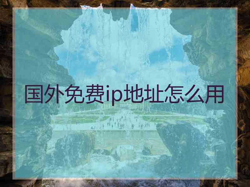 国外免费ip地址怎么用