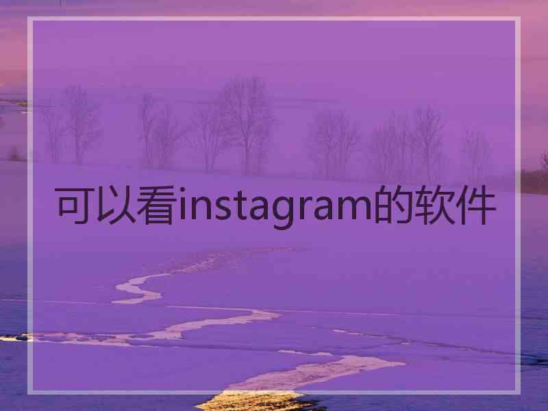 可以看instagram的软件