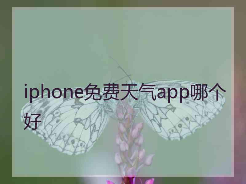iphone免费天气app哪个好