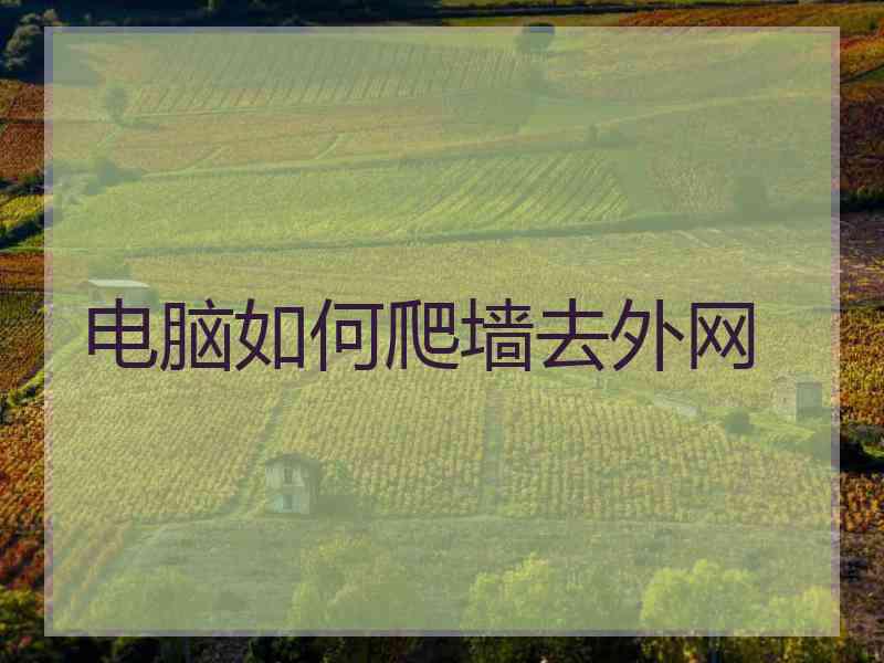 电脑如何爬墙去外网