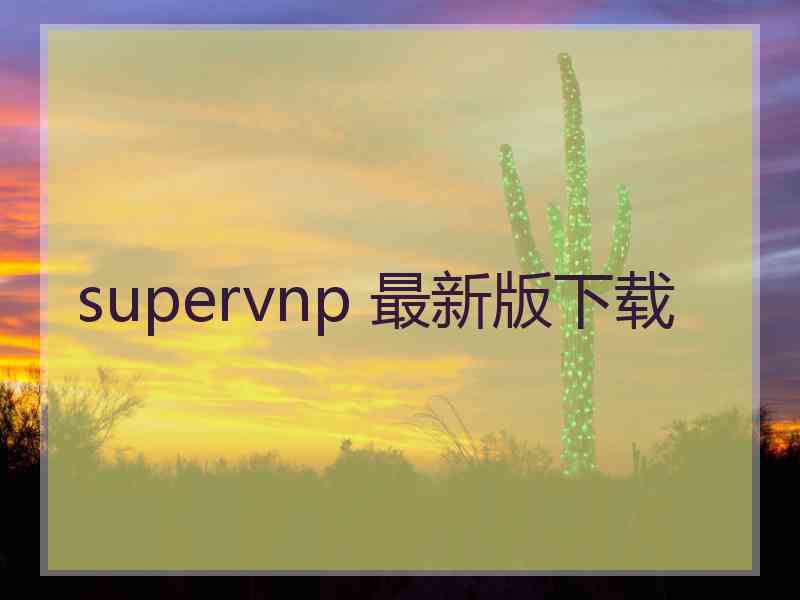 supervnp 最新版下载
