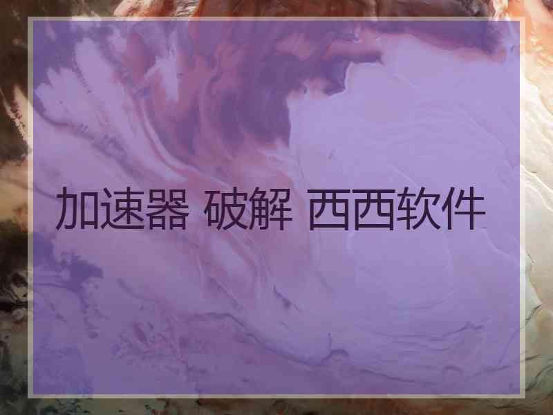加速器 破解 西西软件