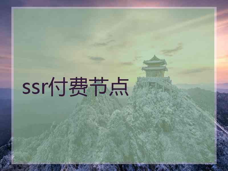 ssr付费节点