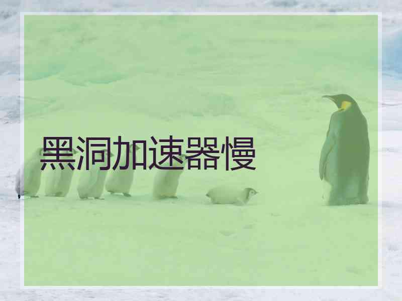 黑洞加速器慢