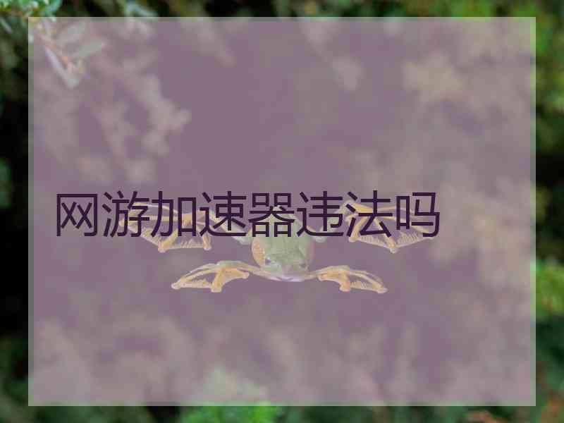 网游加速器违法吗
