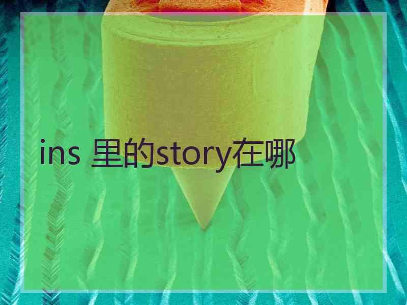 ins 里的story在哪