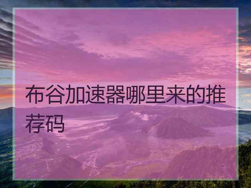 布谷加速器哪里来的推荐码
