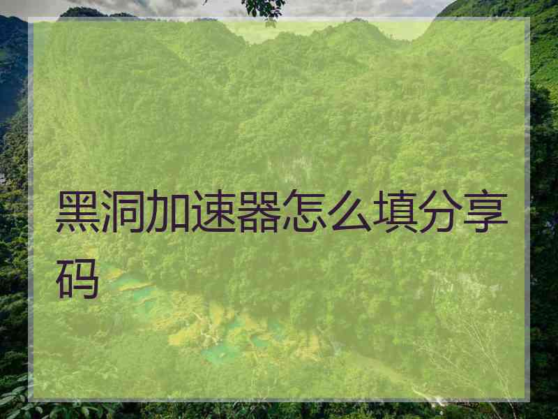 黑洞加速器怎么填分享码