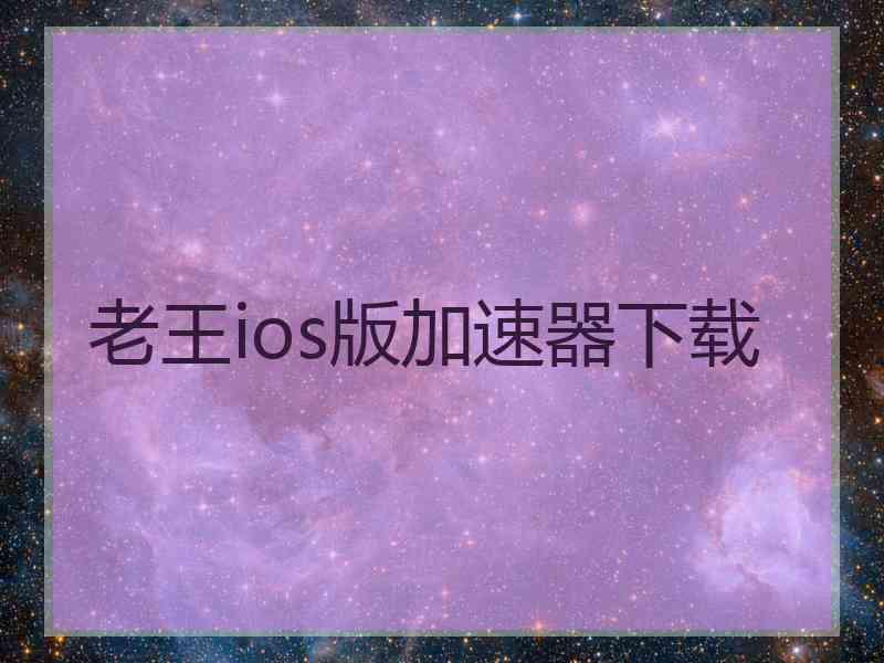 老王ios版加速器下载