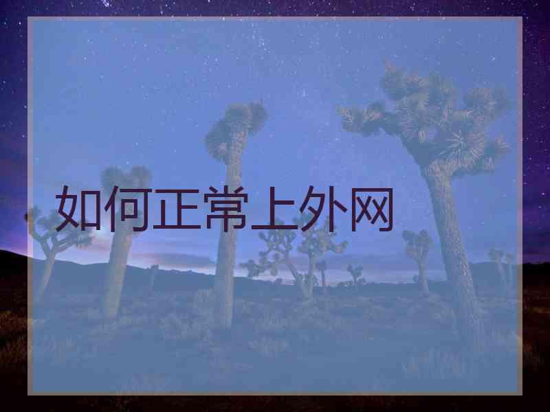如何正常上外网