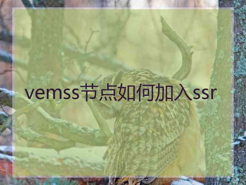 vemss节点如何加入ssr