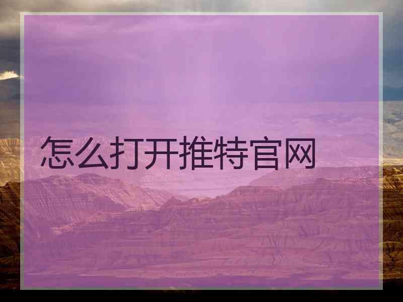 怎么打开推特官网
