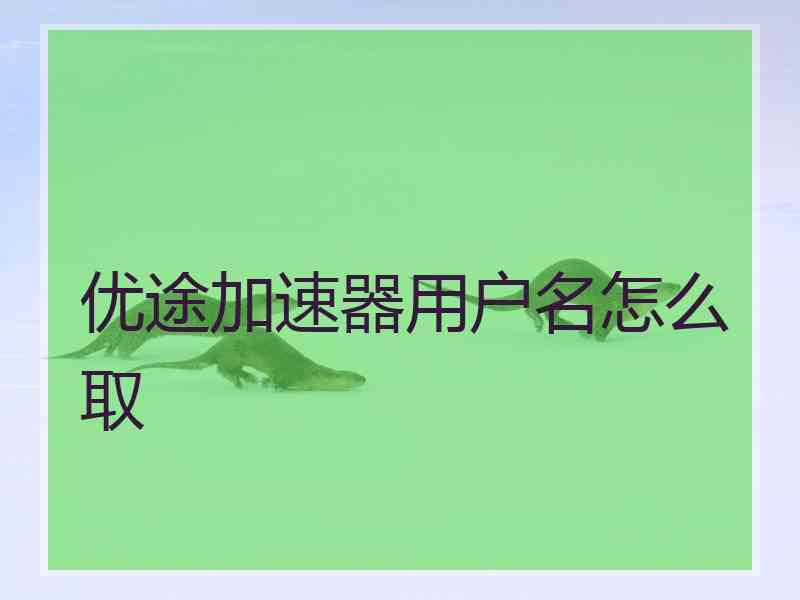 优途加速器用户名怎么取
