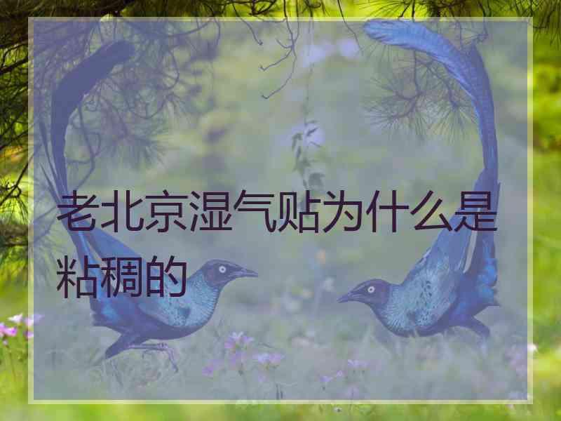 老北京湿气贴为什么是粘稠的