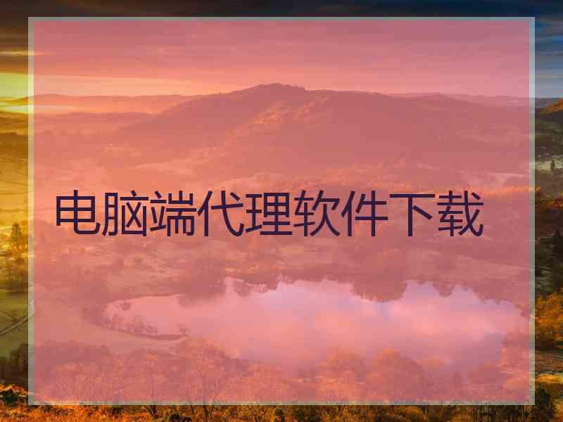 电脑端代理软件下载