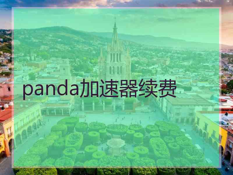 panda加速器续费