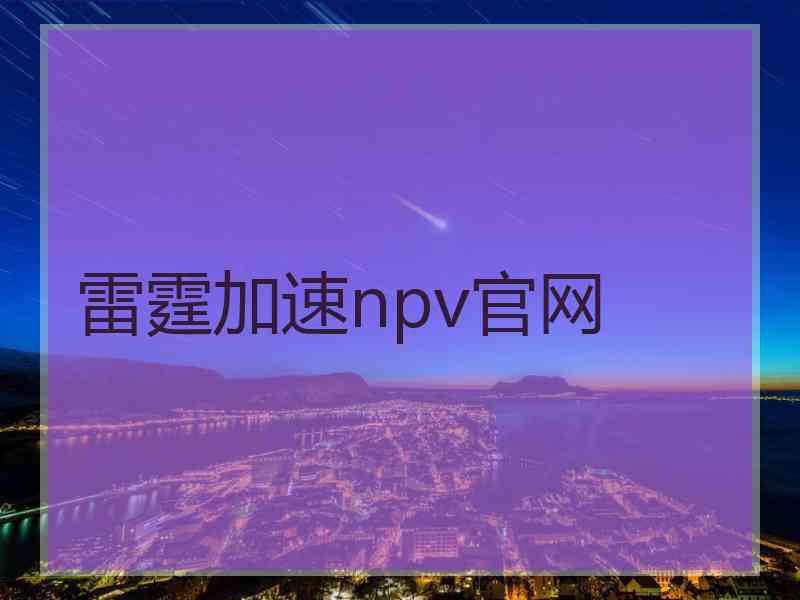 雷霆加速npv官网