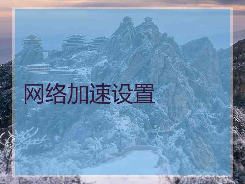 网络加速设置