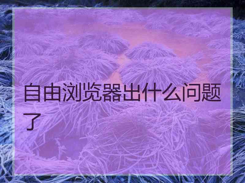 自由浏览器出什么问题了