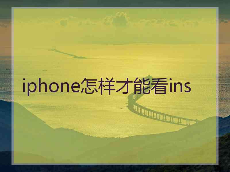 iphone怎样才能看ins