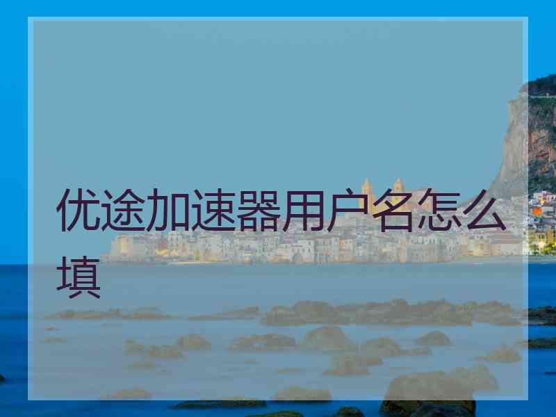 优途加速器用户名怎么填