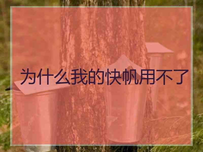 为什么我的快帆用不了