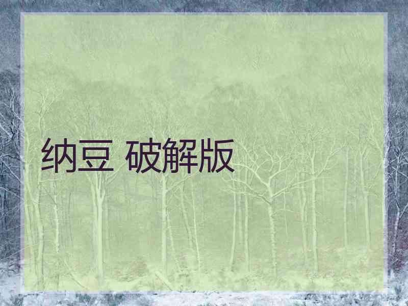 纳豆 破解版