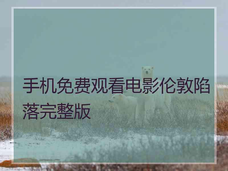 手机免费观看电影伦敦陷落完整版
