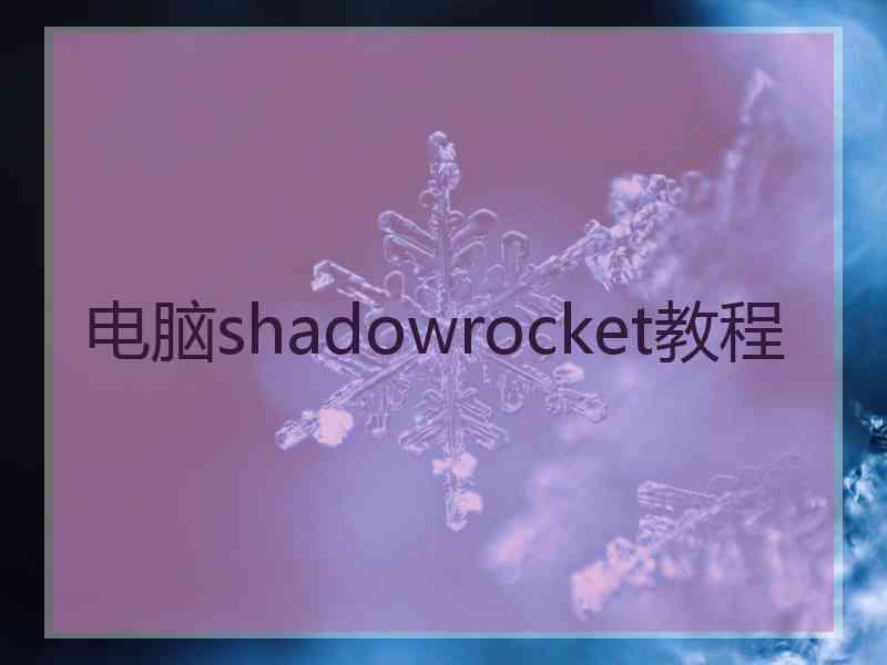电脑shadowrocket教程