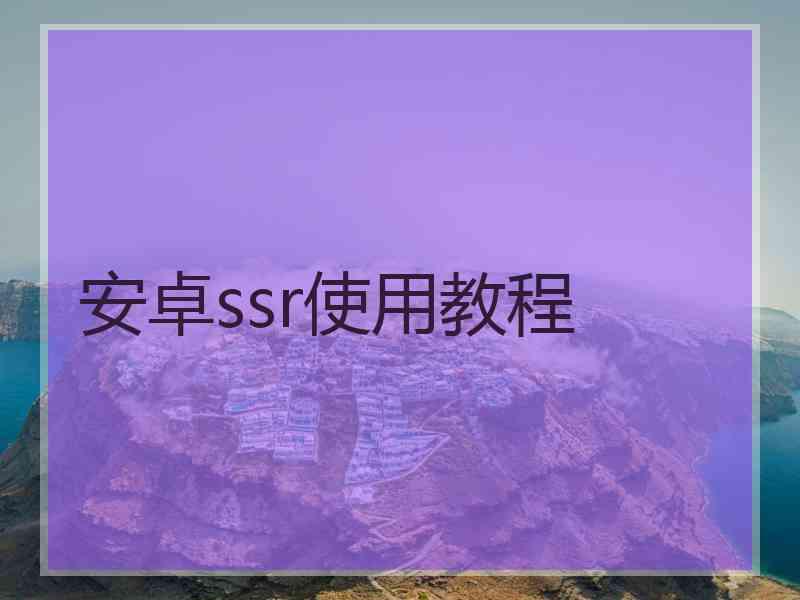 安卓ssr使用教程
