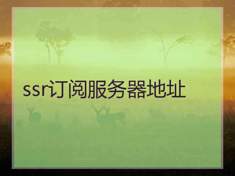 ssr订阅服务器地址