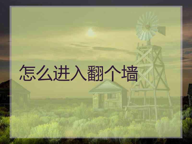 怎么进入翻个墙