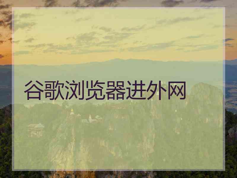 谷歌浏览器进外网