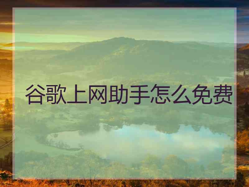 谷歌上网助手怎么免费