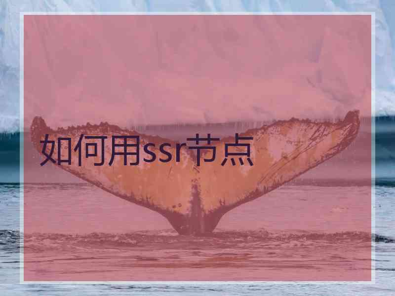 如何用ssr节点