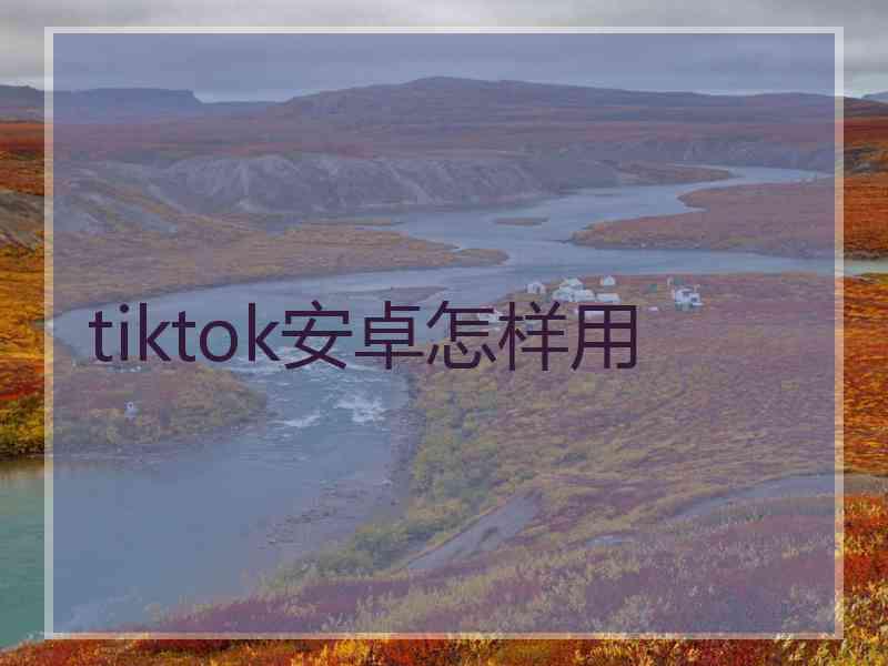 tiktok安卓怎样用